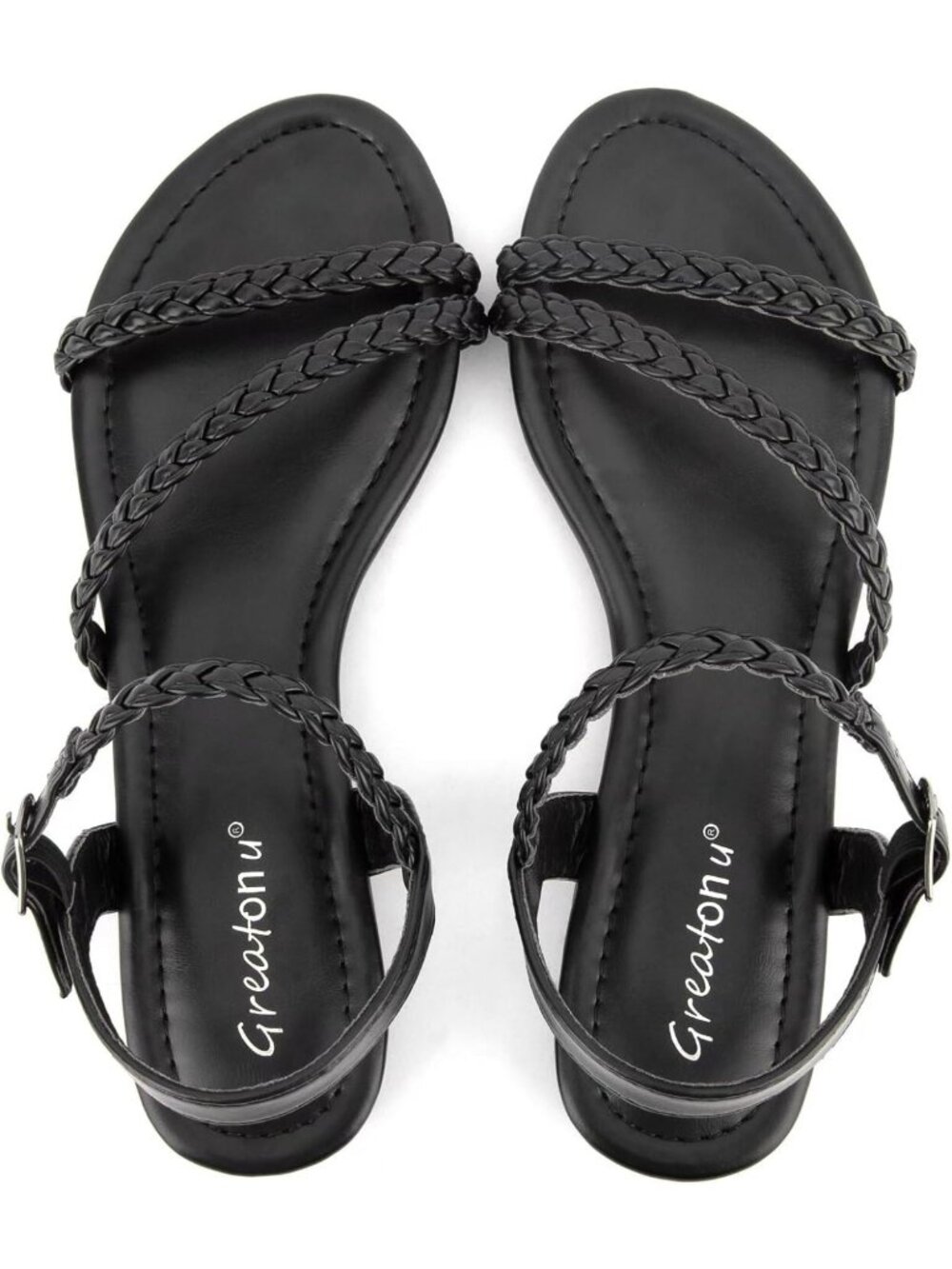 Stylish Women's Summer Flat Sandals - Slip-On Gladiator Open Toe Braided